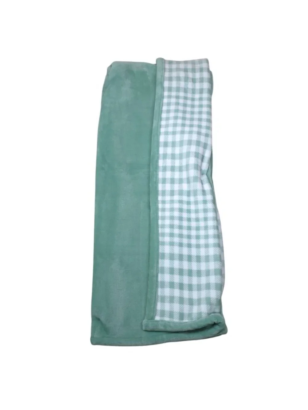 Tommy Hilfiger Reversible Lush Throw Blanket Plush 50x70 Green & Modern Check